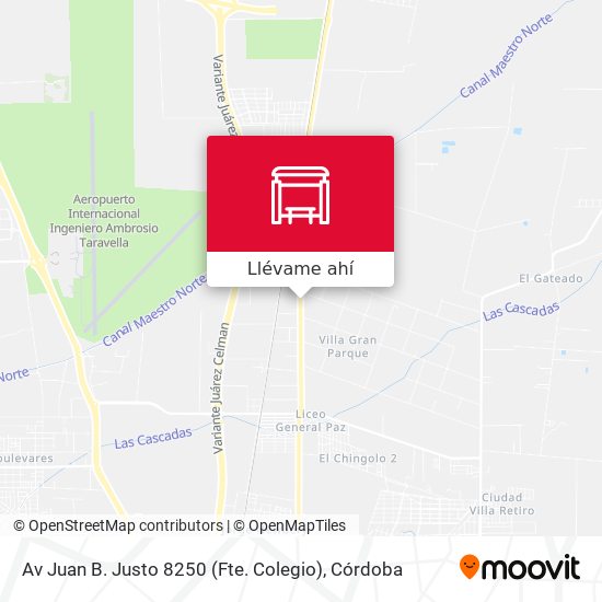 Mapa de Av Juan B. Justo 8250 (Fte. Colegio)