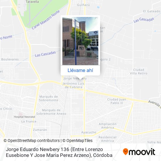 Mapa de Jorge Eduardo Newbery 136 (Entre Lorenzo Eusebione Y Jose Maria Perez Arzeno)