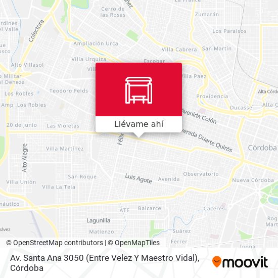 Mapa de Av. Santa Ana 3050 (Entre Velez Y Maestro Vidal)