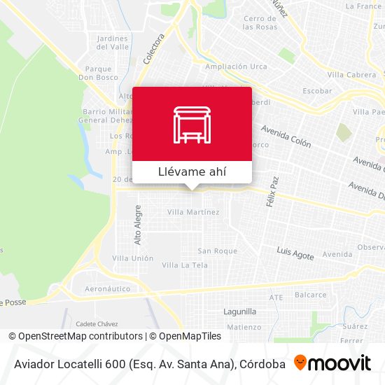 Mapa de Aviador Locatelli 600 (Esq. Av. Santa Ana)