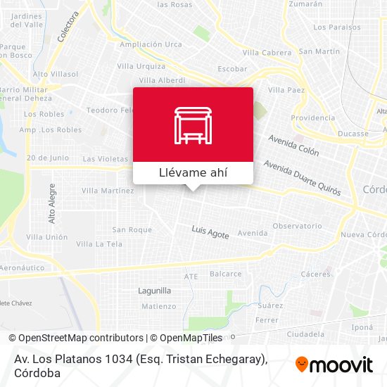 Mapa de Av. Los Platanos 1034 (Esq. Tristan Echegaray)