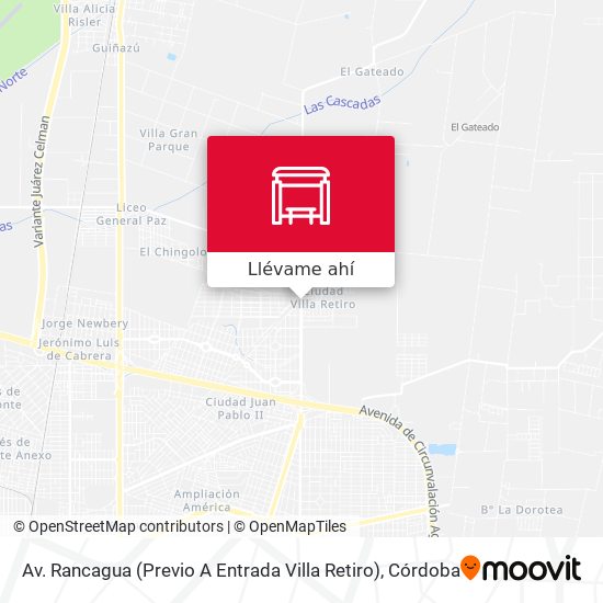 Mapa de Av. Rancagua (Previo A Entrada Villa Retiro)