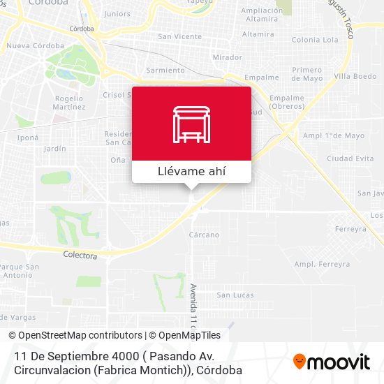 Mapa de 11 De Septiembre 4000 ( Pasando Av. Circunvalacion (Fabrica Montich))