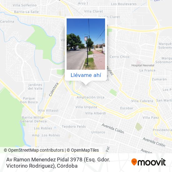 Mapa de Av Ramon Menendez Pidal 3978 (Esq. Gdor. Victorino Rodriguez)