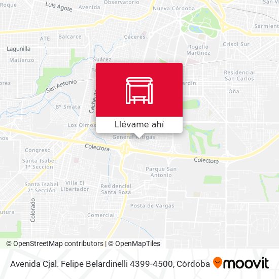 Mapa de Avenida Cjal. Felipe Belardinelli 4399-4500