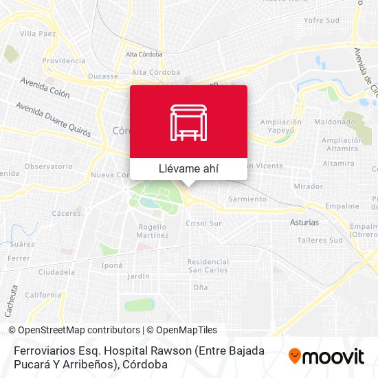 Mapa de Ferroviarios Esq. Hospital Rawson (Entre Bajada Pucará Y Arribeños)