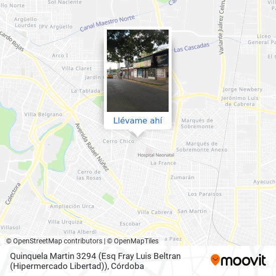Mapa de Quinquela Martin 3294  (Esq Fray Luis Beltran (Hipermercado  Libertad))