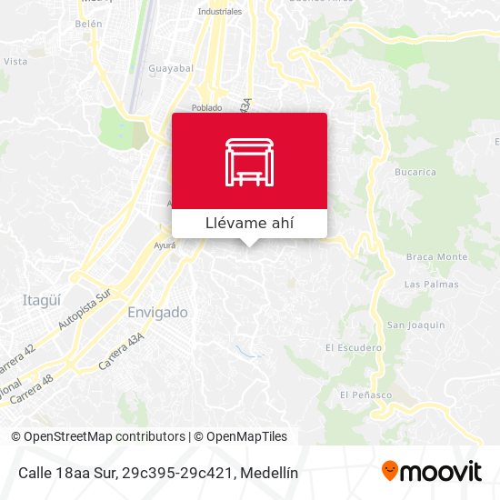 Mapa de Calle 18aa Sur, 29c395-29c421