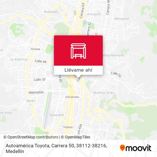 Mapa de Autoamérica Toyota, Carrera 50, 38112-38216