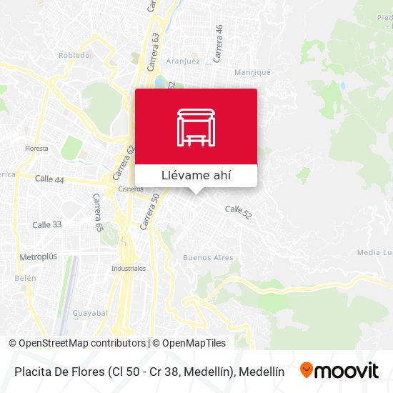 Mapa de Placita De Flores (Cl 50 - Cr 38, Medellín)