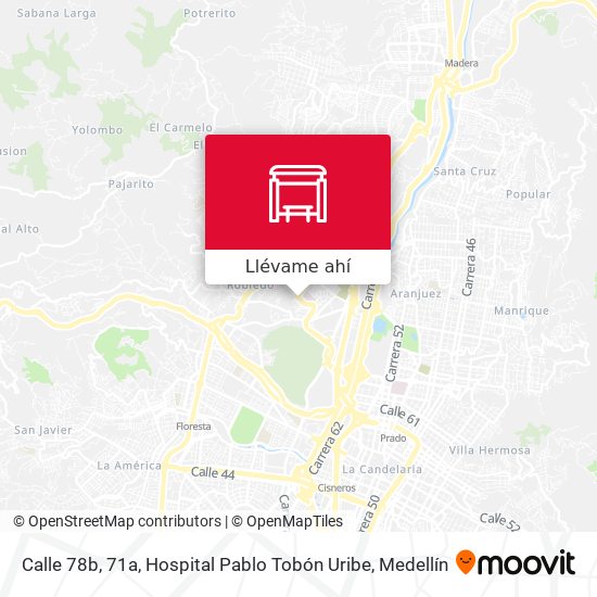 Mapa de Calle 78b, 71a, Hospital Pablo Tobón Uribe