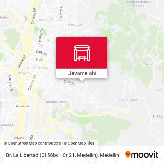 Mapa de Br. La Libertad (Cl 56bc - Cr 21, Medellín)