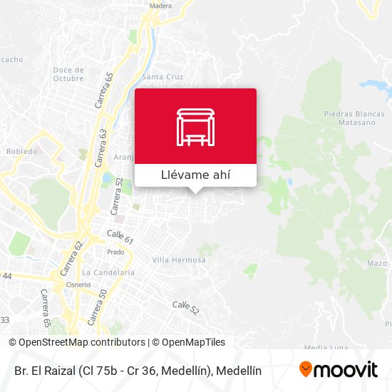 Mapa de Br. El Raizal (Cl 75b - Cr 36, Medellín)