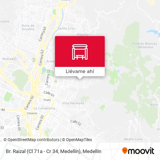Mapa de Br. Raizal (Cl 71a - Cr 34, Medellín)
