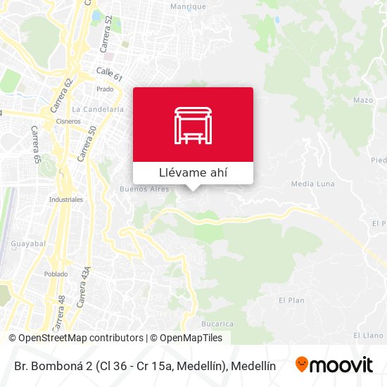 Mapa de Br. Bomboná 2 (Cl 36 - Cr 15a, Medellín)