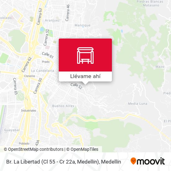 Mapa de Br. La Libertad (Cl 55 - Cr 22a, Medellín)
