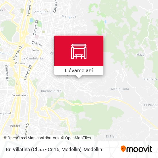 Mapa de Br. Villatina (Cl 55 - Cr 16, Medellín)