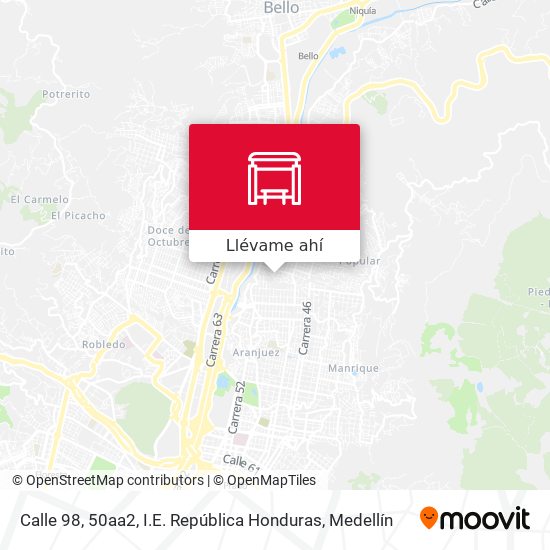 Mapa de Calle 98, 50aa2, I.E. República Honduras