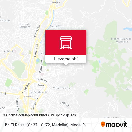 Mapa de Br. El Raizal (Cr 37 - Cl 72, Medellín)