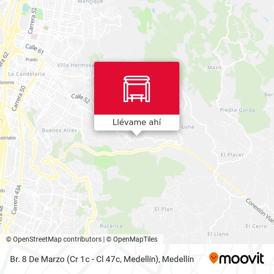 Mapa de Br. 8 De Marzo (Cr 1c - Cl 47c, Medellín)