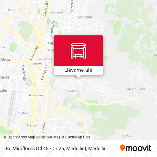 Mapa de Br. Miraflores (Cl 48 - Cr 25, Medellín)