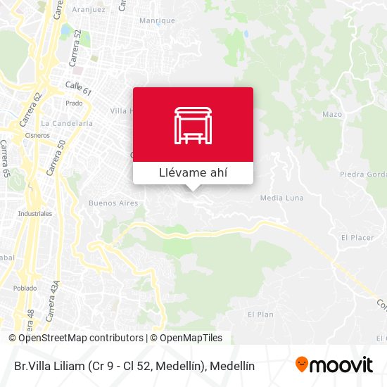 Mapa de Br.Villa Liliam (Cr 9 - Cl 52, Medellín)