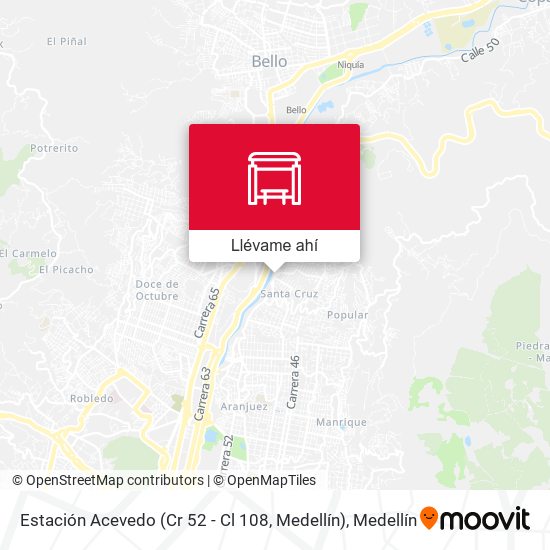 Mapa de Estación Acevedo (Cr 52 - Cl 108, Medellín)