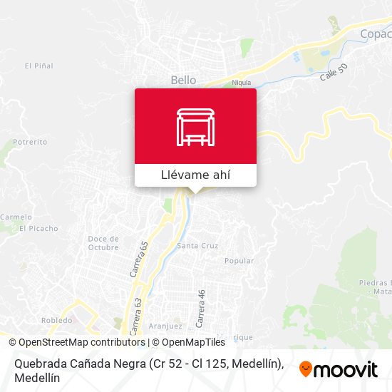 Mapa de Quebrada Cañada Negra (Cr 52 - Cl 125, Medellín)