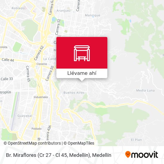 Mapa de Br. Miraflores (Cr 27 - Cl 45, Medellín)