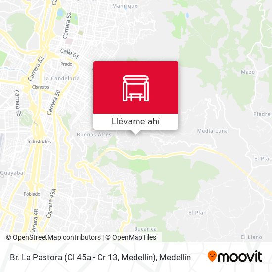 Mapa de Br. La Pastora (Cl 45a - Cr 13, Medellín)