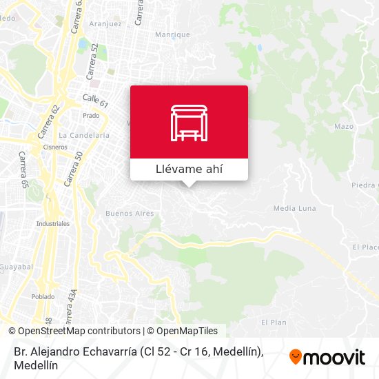 Mapa de Br. Alejandro Echavarría (Cl 52 - Cr 16, Medellín)