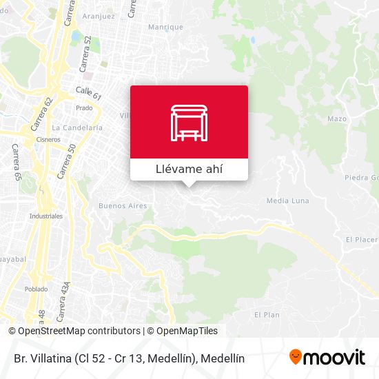 Mapa de Br. Villatina (Cl 52 - Cr 13, Medellín)