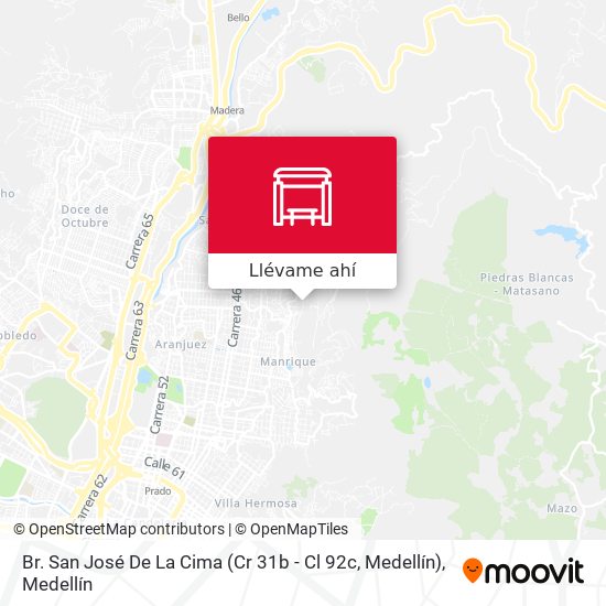 Mapa de Br. San José De La Cima (Cr 31b - Cl 92c, Medellín)