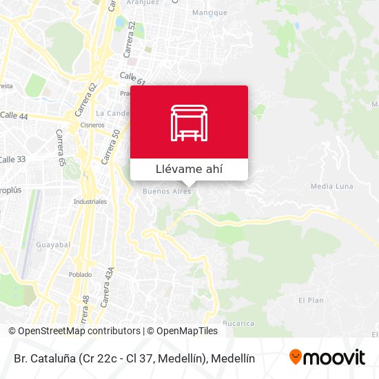 Mapa de Br. Cataluña (Cr 22c - Cl 37, Medellín)