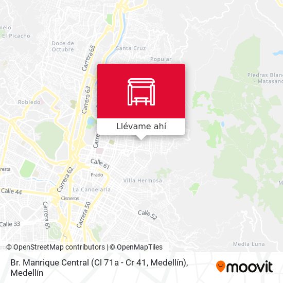 Mapa de Br. Manrique Central (Cl 71a - Cr 41, Medellín)