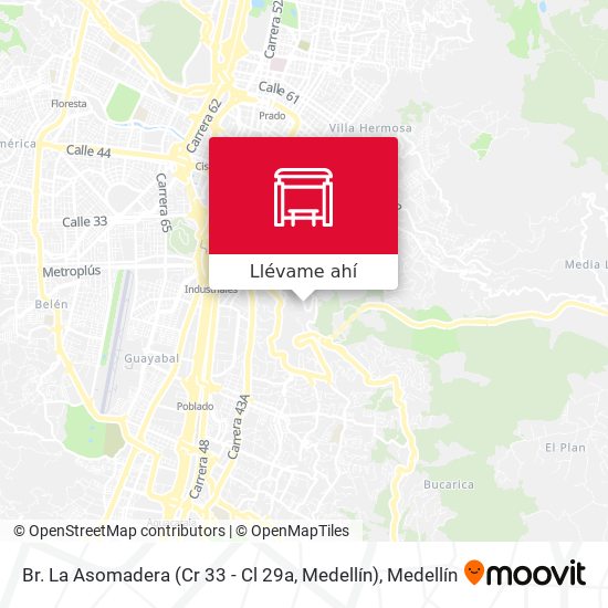 Mapa de Br. La Asomadera (Cr 33 - Cl 29a, Medellín)