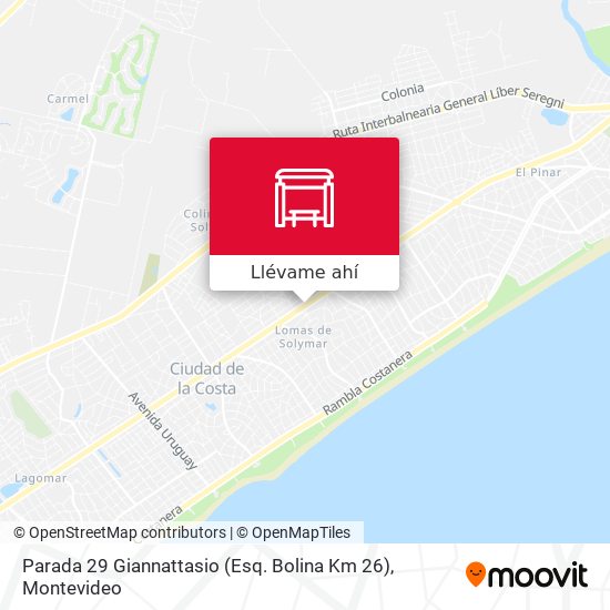 Mapa de Parada 29 Giannattasio (Esq. Bolina Km 26)