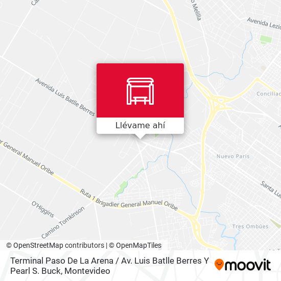 Mapa de Terminal Paso De La Arena / Av. Luis Batlle Berres Y Pearl S. Buck