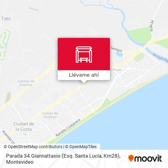 Mapa de Parada 34 Giannattasio (Esq. Santa Lucía, Km28)
