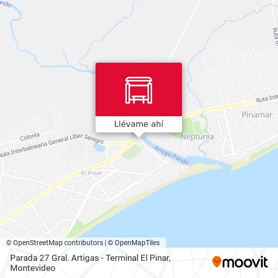 Mapa de Parada 27 Gral. Artigas - Terminal El Pinar