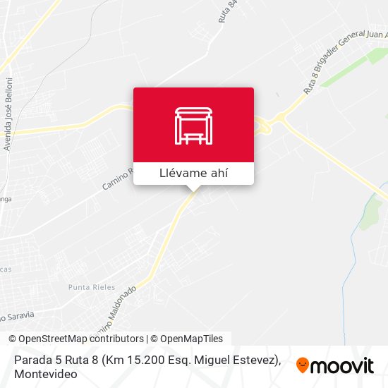 Mapa de Parada 5 Ruta 8 (Km 15.200 Esq. Miguel Estevez)
