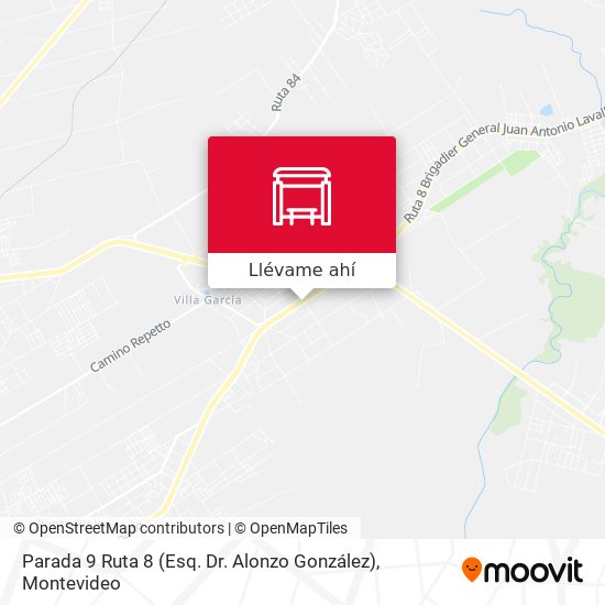 Mapa de Parada 9 Ruta 8 (Esq. Dr. Alonzo González)