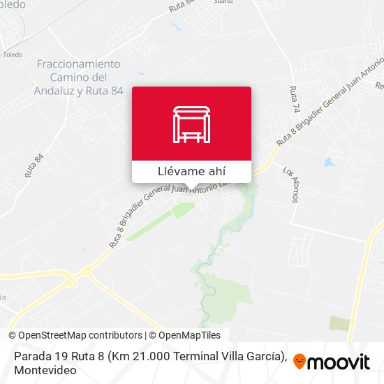 Mapa de Parada 19 Ruta 8 (Km 21.000 Terminal Villa García)