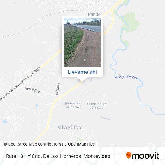 Mapa de Ruta 101 Y Cno. De Los Horneros