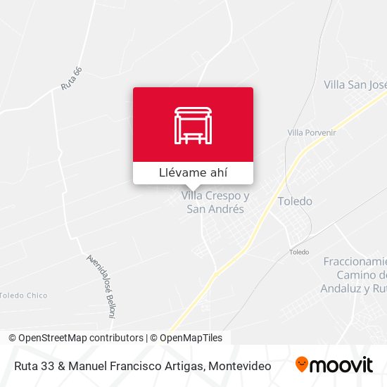 Mapa de Ruta 33 & Manuel Francisco Artigas