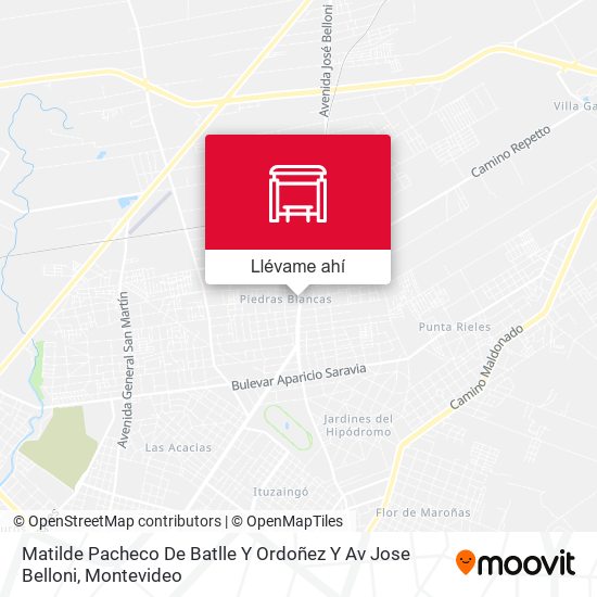 Mapa de Matilde Pacheco De Batlle Y Ordoñez Y Av Jose Belloni