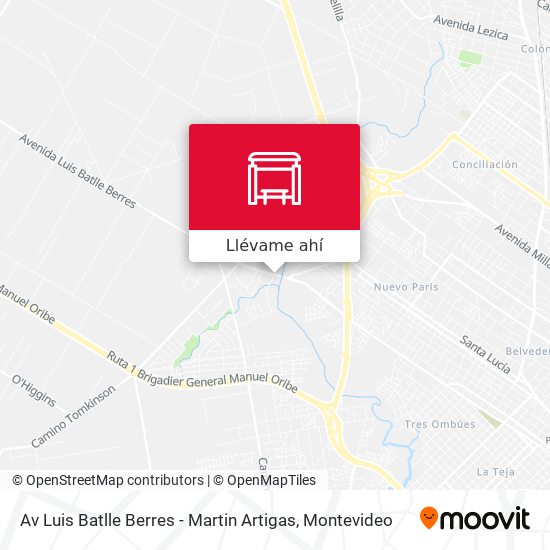 Mapa de Av Luis Batlle Berres - Martin Artigas
