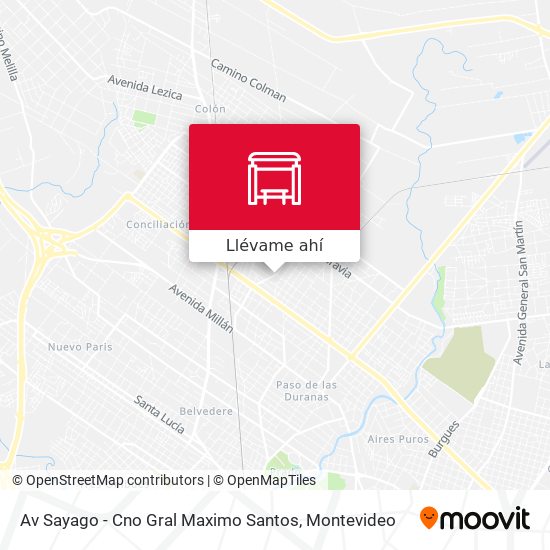 Mapa de Av Sayago - Cno Gral Maximo Santos