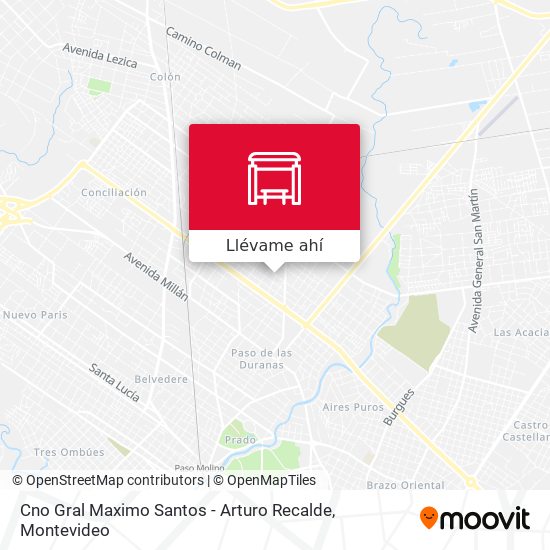 Mapa de Cno Gral Maximo Santos - Arturo Recalde
