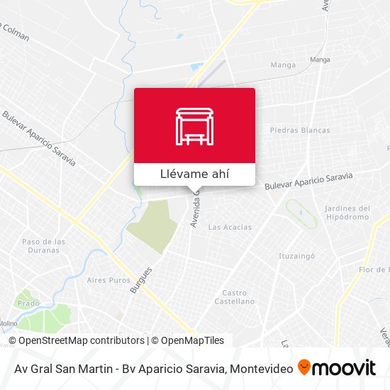 Mapa de Av Gral San Martin - Bv Aparicio Saravia